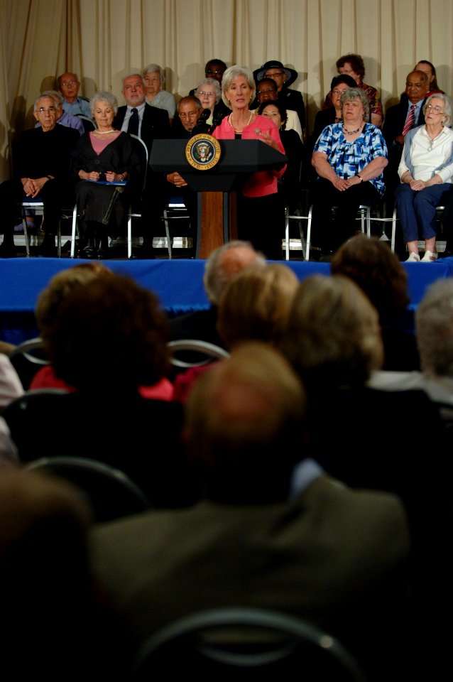 Secretary Sebelius delivers remarks to seniors at the Holiday Park Multipurpose Senior Center in Wheaton, MD