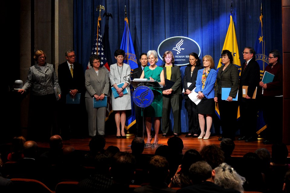 Secretary Sebelius delivers remarks at the HHS 2014 Budget Press Conference , April 10, 2013 (Pic 2)
