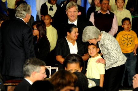 Secretary Sebelius at the signing of the Healthy, Hunger Free Kids Act of 2010