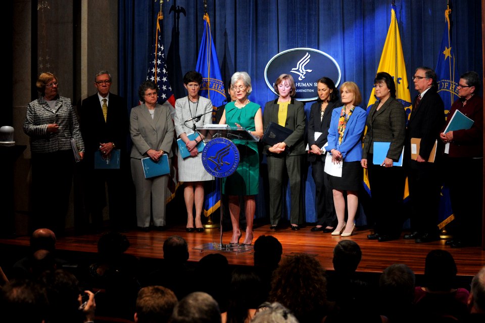 Secretary Sebelius delivers remarks at the HHS 2014 Budget Press Conference , April 10, 2013