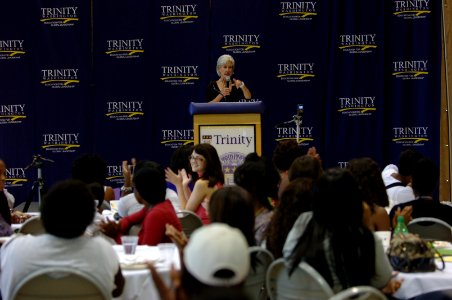 Secretary Sebelius speaks to incoming freshman at her alma mater, Trinity Washington University