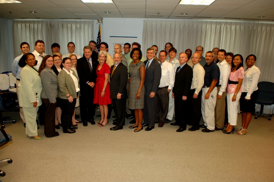 Secretary Sebelius with employees of the Federal Register