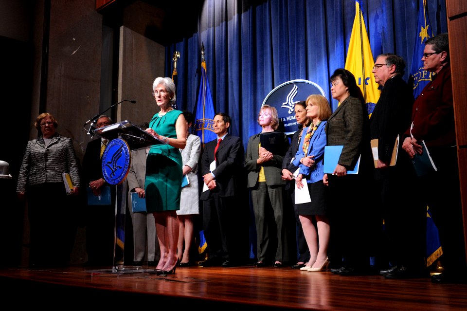 Secretary Sebelius delivers remarks at the HHS 2014 Budget Press Conference , April 10, 2013 (Pic 4)