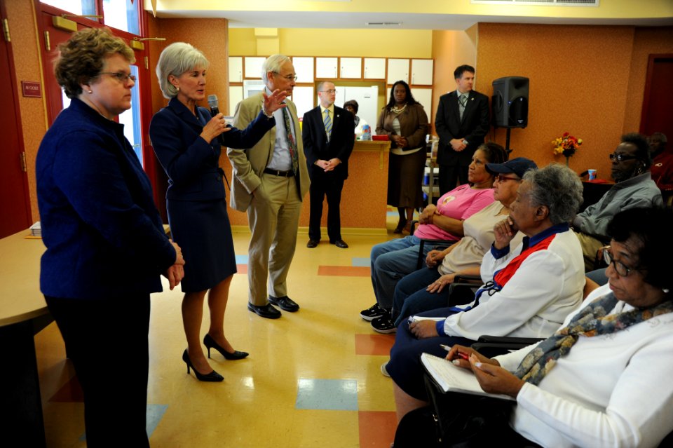 Secretary Sebelius, Don Berwick, & Kathy Greenlee visit Arthur Capper Senior Center Monday November 15th to kick off this year's Open Enrollment season