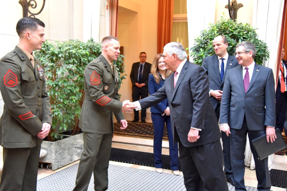 Secretary Tillerson Meets With Diplomats and Staff of the Tri-Mission - 23987979007