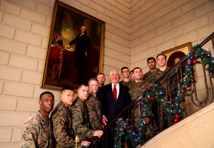 Secretary Tillerson Meets With Members of the Marine Security Detachment in Paris