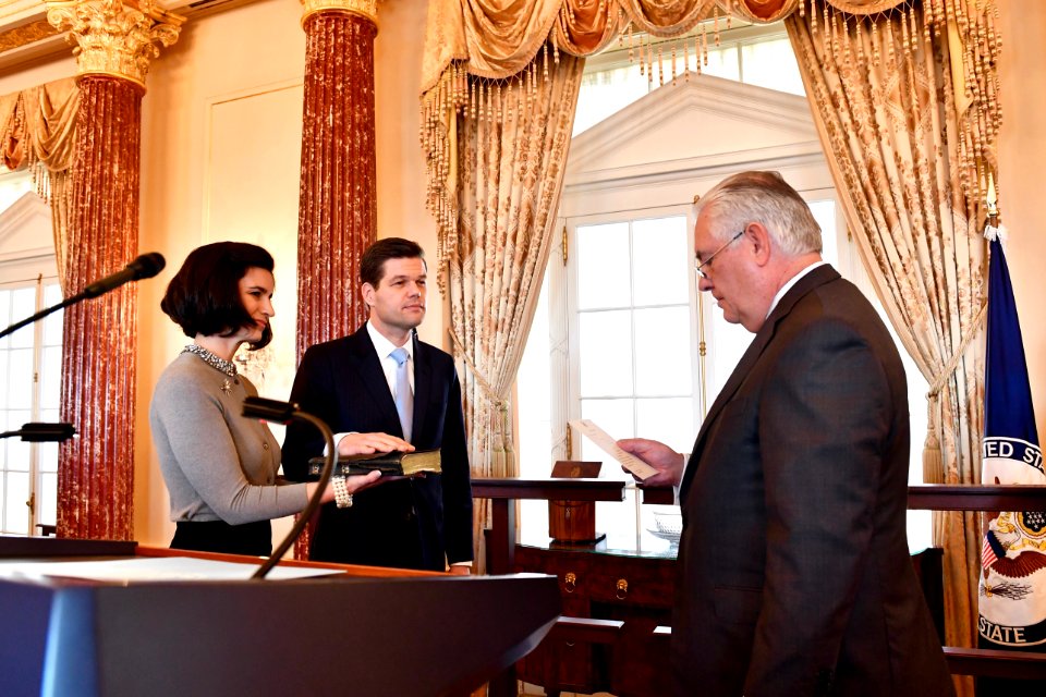 Secretary Tillerson Officiates the Swearing-In Ceremony for Assistant Secretary Mitchell