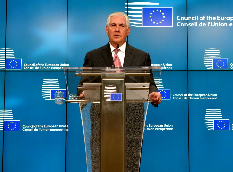 Secretary Tillerson Addresses Reporters During a Joint Statement to the Media