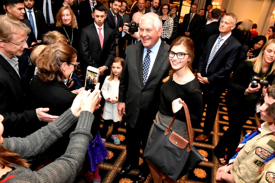 Secretary Tillerson Meets With Staff and Families of the Tri- Mission Vienna - 25040902478