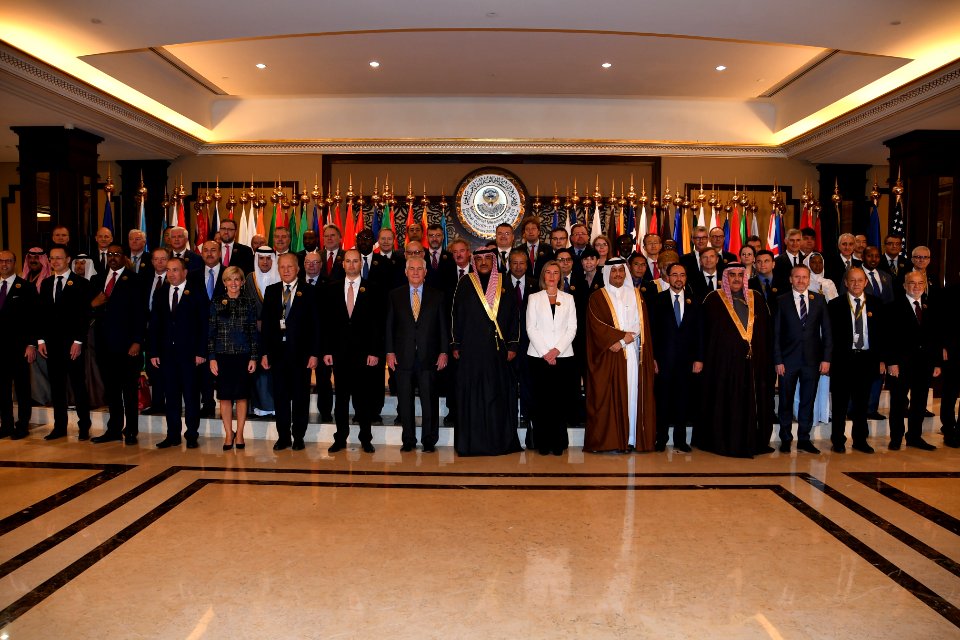 Secretary Tillerson Poses for a Family Photo With the Delegation