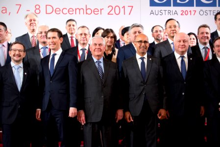 Secretary Tillerson Participates in a Family Photo at the OSCE Ministerial