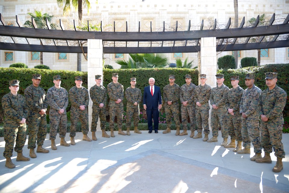 Secretary Tillerson Poses for a Photo With U.S. Marines in Amman
