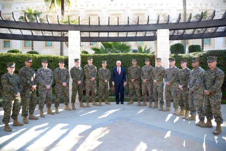 Secretary Tillerson Poses for a Photo With U.S. Marines in Amman