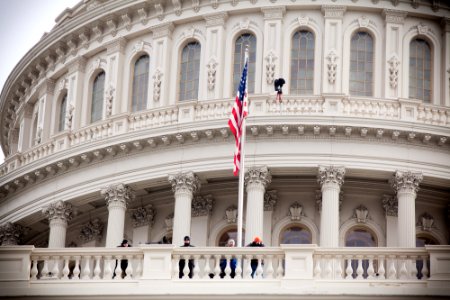 Security at the top of the U.S. Capitol, January 21, 2013 CBA39E82