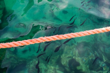 Rope underwater sea