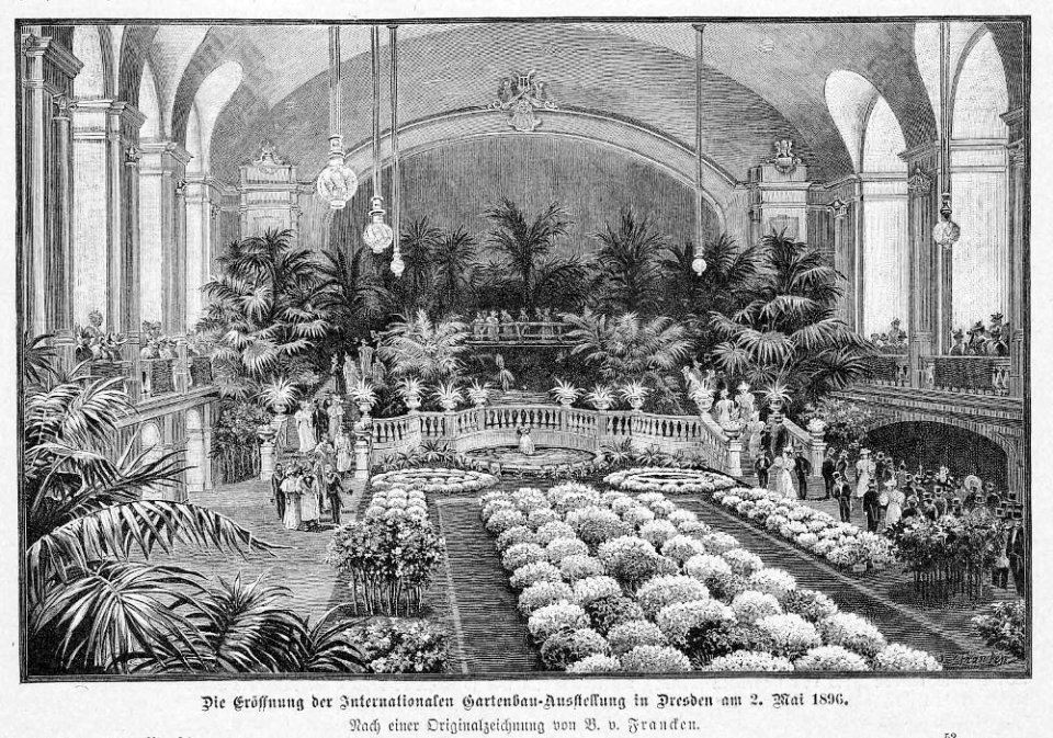 Segunda exposición hortícola internacional 1896 paraiso bella época Dresde