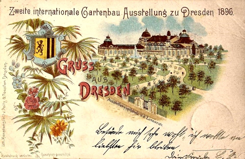 Segunda exposición hortícola internacional 1896 palacio parque bella época Dresde