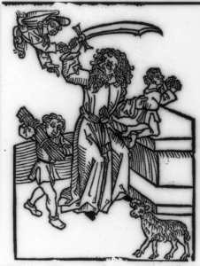 The angel of the Lord preventing Abraham from sacrificing Isaac on the Rock Moriah LCCN2007681127