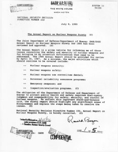 The Annual Report on Nuclear Weapons Surety - NARA - 198337