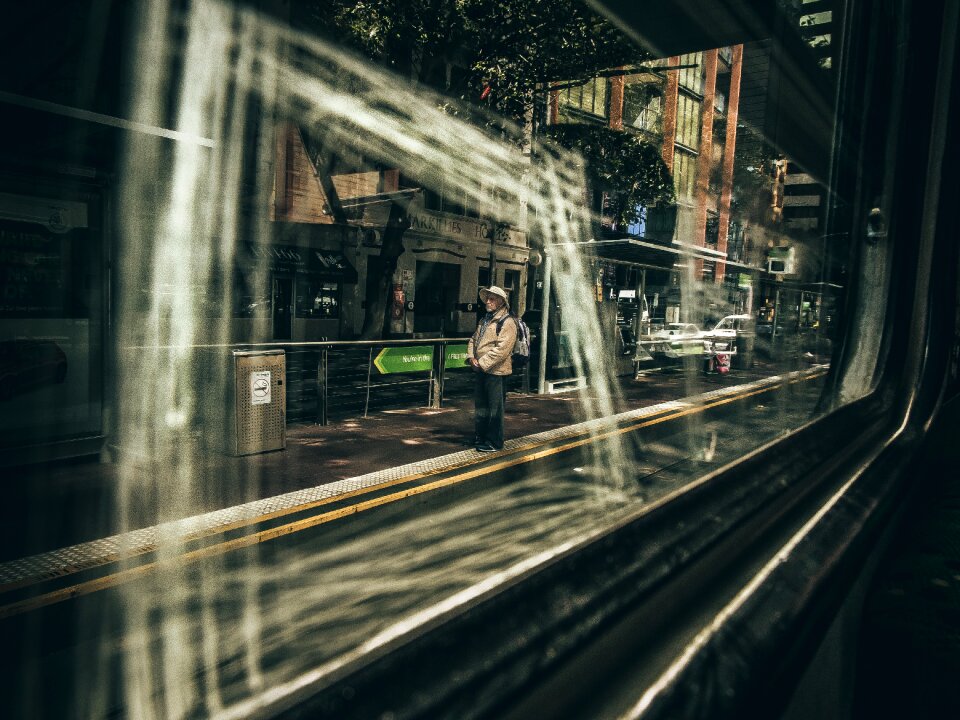 Waiting train station photo