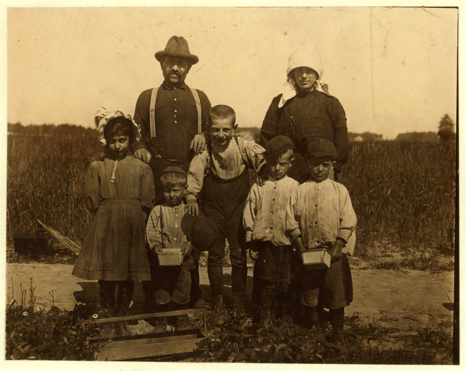 The Arnao family of berry pickers in the fields of Truitt's farm. This is an Italian family coming from Phildelphia and now ready to go to Carmel, N.J. to continue picking. The family LOC cph.3b39345