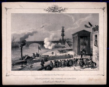 The arrival of the ship containing the ashes of Napoleon Bonaparte in Courbevoie in 1840