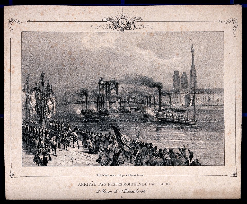 The arrival of the remains of Napoleon Bonaparte in the harbour of Rouen