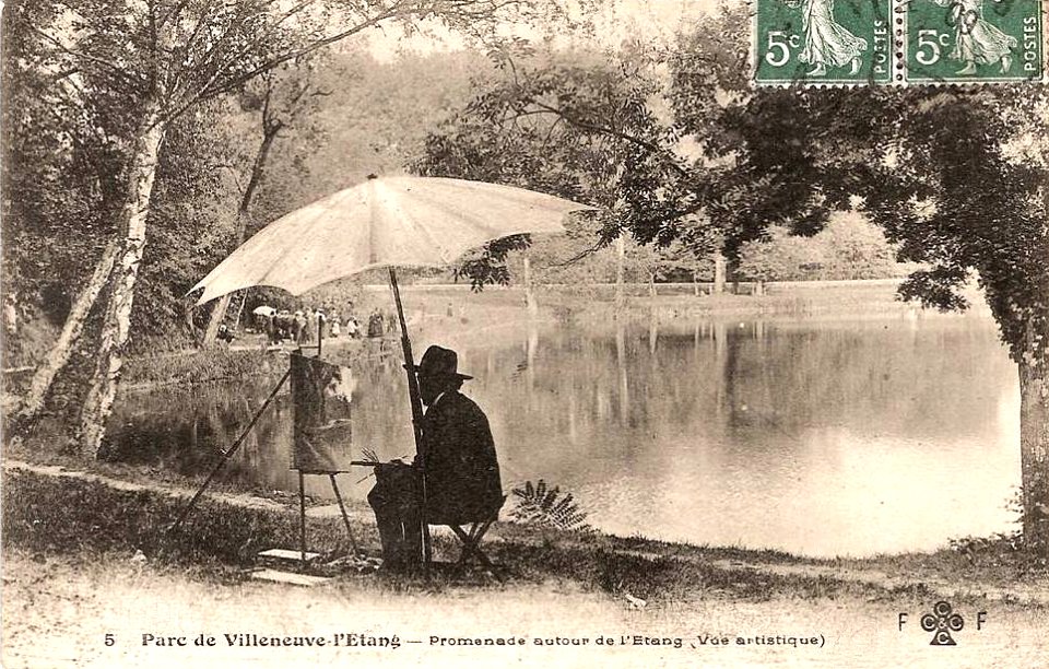 The artist at Villeneuve l'Etang circa 1909