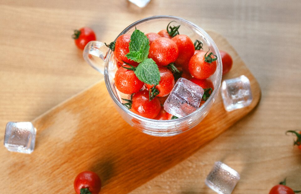 Chopping block food fruits and vegetables