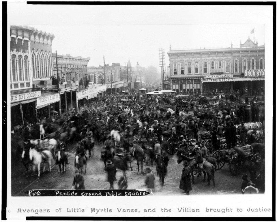 The avengers of Little Myrtle Vance, and the villain brought to justice-Parade around public square LCCN96500016