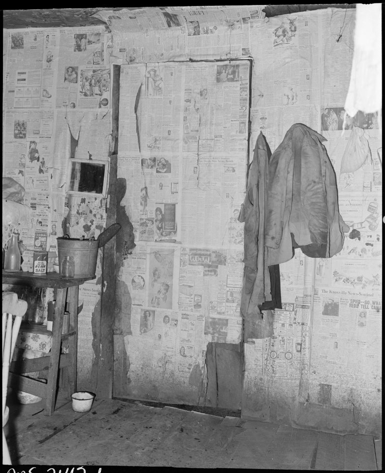 The back door leading from the kitchen in the two room house in which Charlie Davis his wife and two children live.... - NARA - 541134