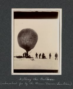 The ballloon being filled on the ice. RMG S0742-001