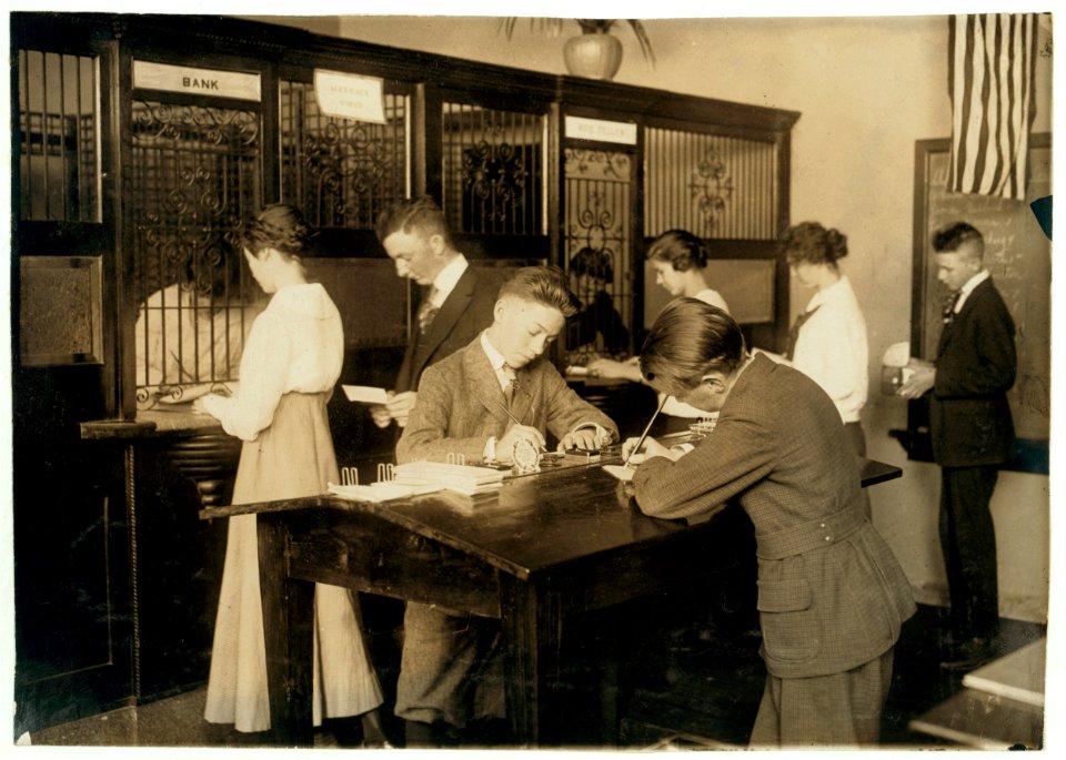 The Bank section of Commercial Room in Central High School. See Bliss report. LOC nclc.00663