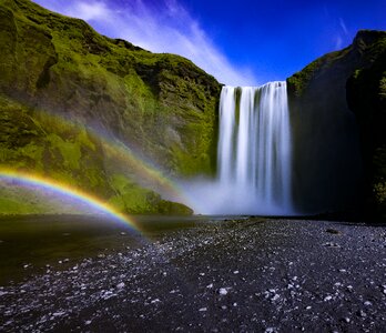 Nature waterfalls sky photo