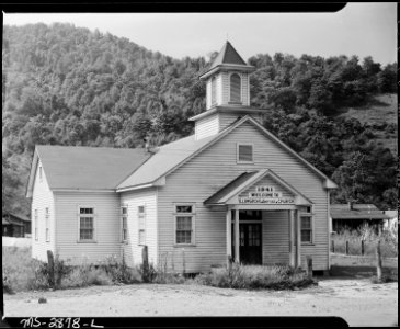 The Baptist Church where many coal miners attend church, it was built by the miners and is not on company property.... - NARA - 541399 photo