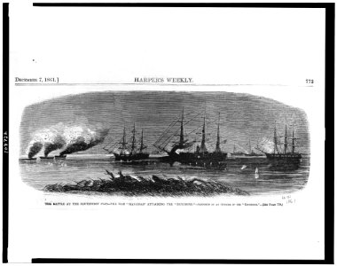 The Battle at the southwest pass - the ram Manassas attacking the Richmond LCCN94501534