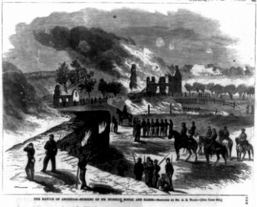 The Battle of Antietam - burning of Mr. Mumma's house and barns LCCN99614274