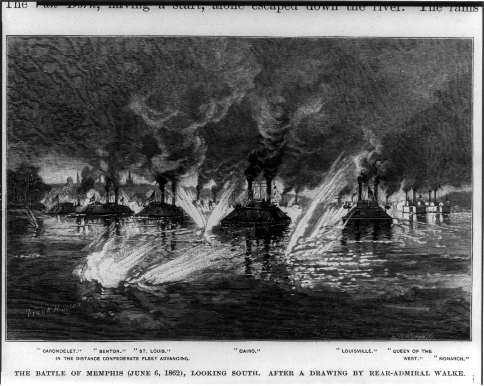 The Battle of Memphis (June 6, 1862), looking south LCCN2004667779