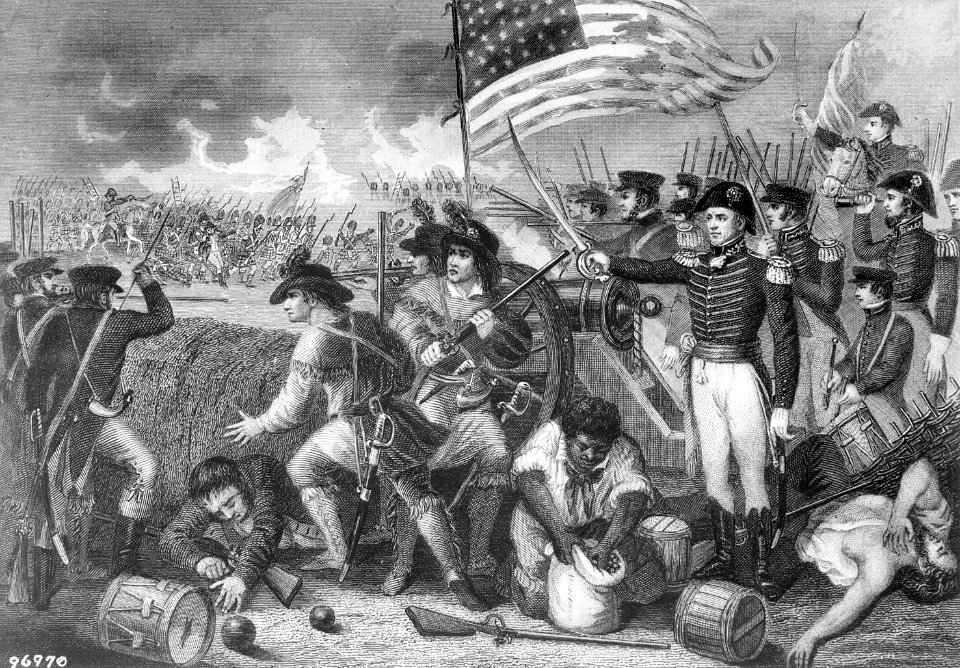 The Battle of New Orleans. January 1815. Copy of engraving by H. B. Hall after W. Momberger., ca. 1900 - 1982 - NARA - 531091