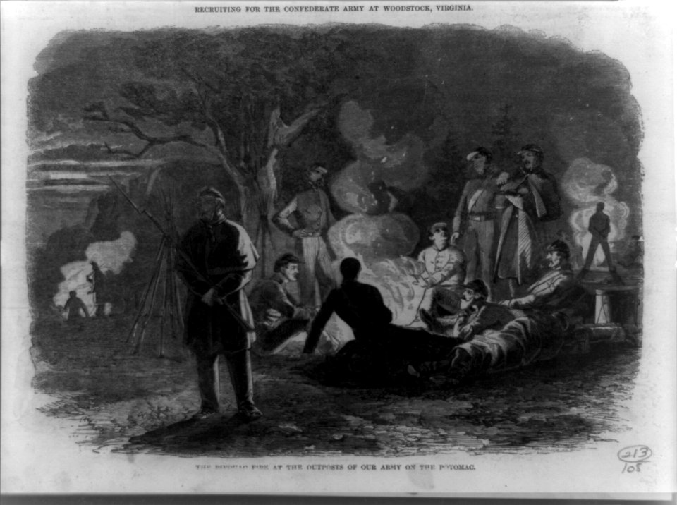 The Bivouac fire at the outposts of our army on the Potomac LCCN89706333