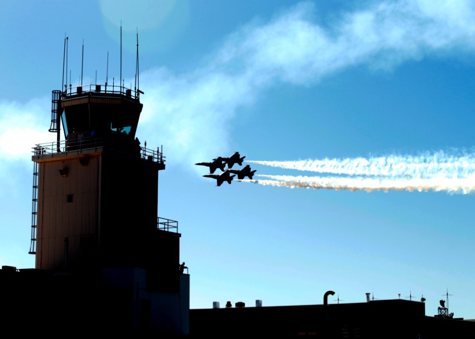 The Blue Angels fly in diamond formation. (21842617226)