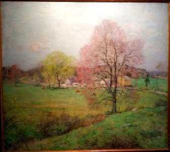 The Blossoming Maple, by Willard Leroy Metcalf, c. 1909, oil on canvas - Hyde Collection - Glens Falls, NY - 20180224 123430 photo