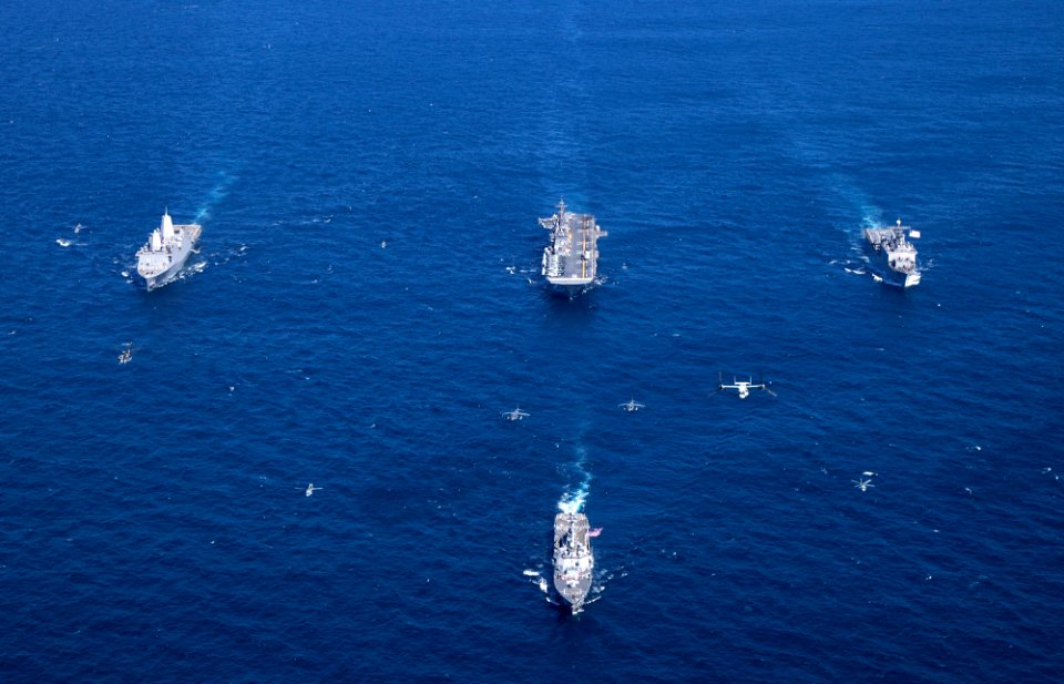 The Bonhomme Richard Expeditionary Strike Group transits the Indian Ocean. (19477968721)