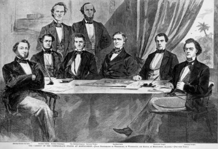 The cabinet of the Confederate States at Montgomery, from photographs by Whitehurst, of Washington, and Hinton, of Montgomery, Alabama