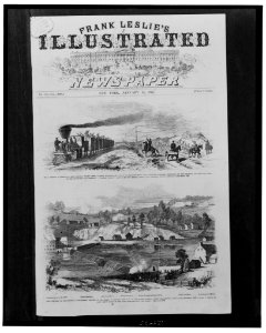 The campaign in Kentucky-The national troops under General Johnston advancing on the Louisville and Nashville Turnpike, overtaken by the equipage and baggage train on the Louisville and LCCN99471593