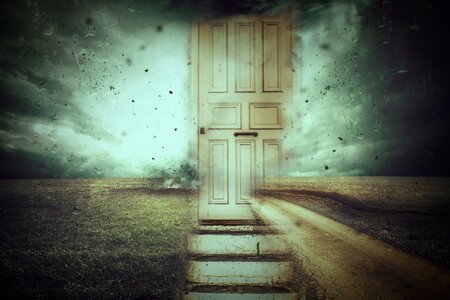 Door landscape artfully photo