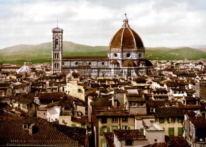 The Cathedral panoramic view from Vecchio Palace Florence Italy