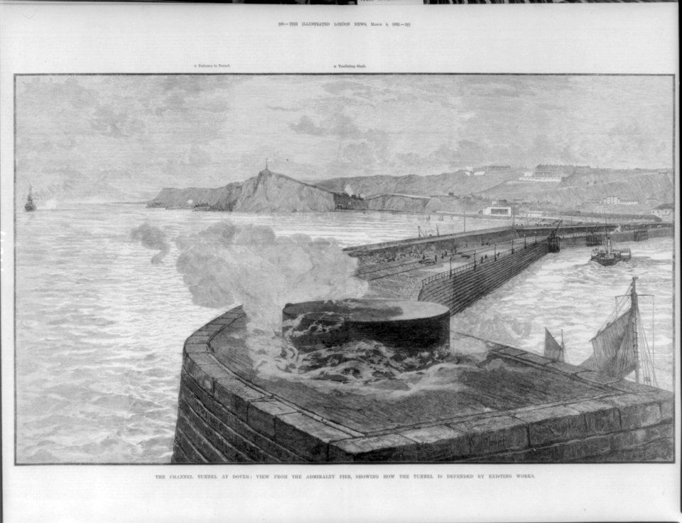 The Channel Tunnel Work at Dover (England)- view from the Admiralty Pier,... LCCN2006687119