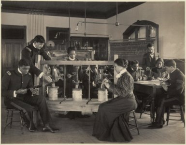 The cheese press screw - students studying agricultural sciences, Hampton Institute, Hampton, Virginia LCCN98502962