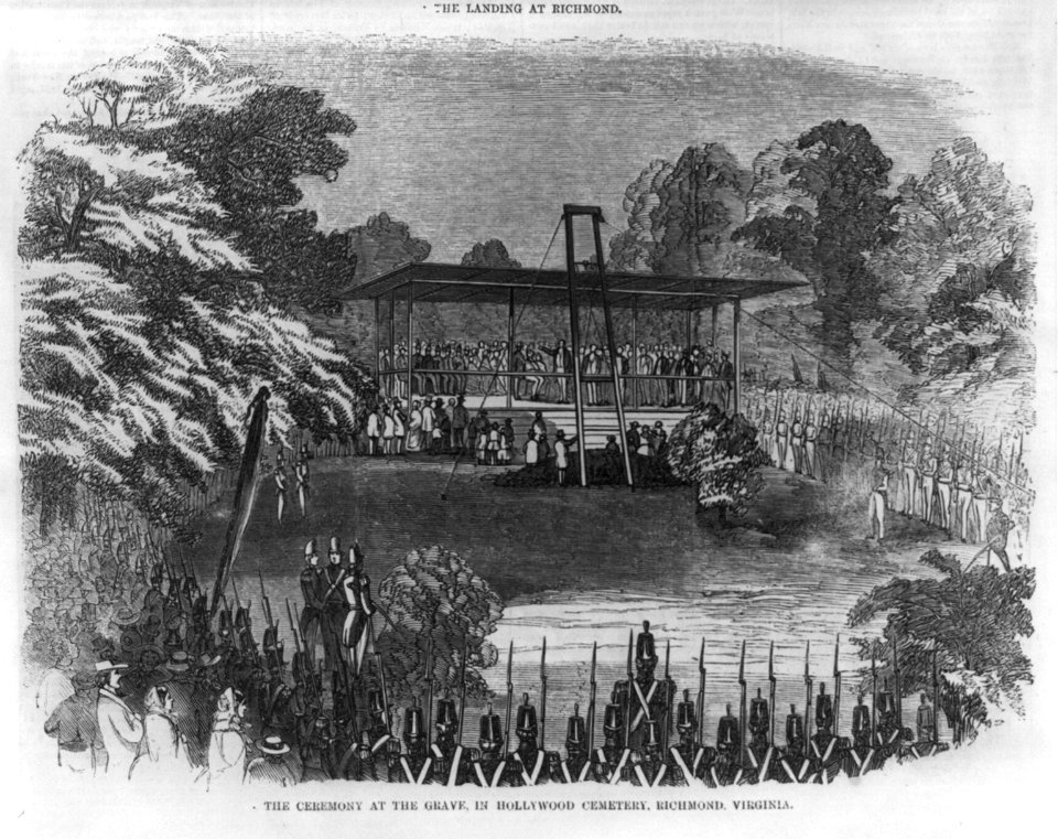The ceremony at the grave, in Hollywood Cemetery, Richmond, Virginia (Funeral of Pres. James Monroe) LCCN99614223